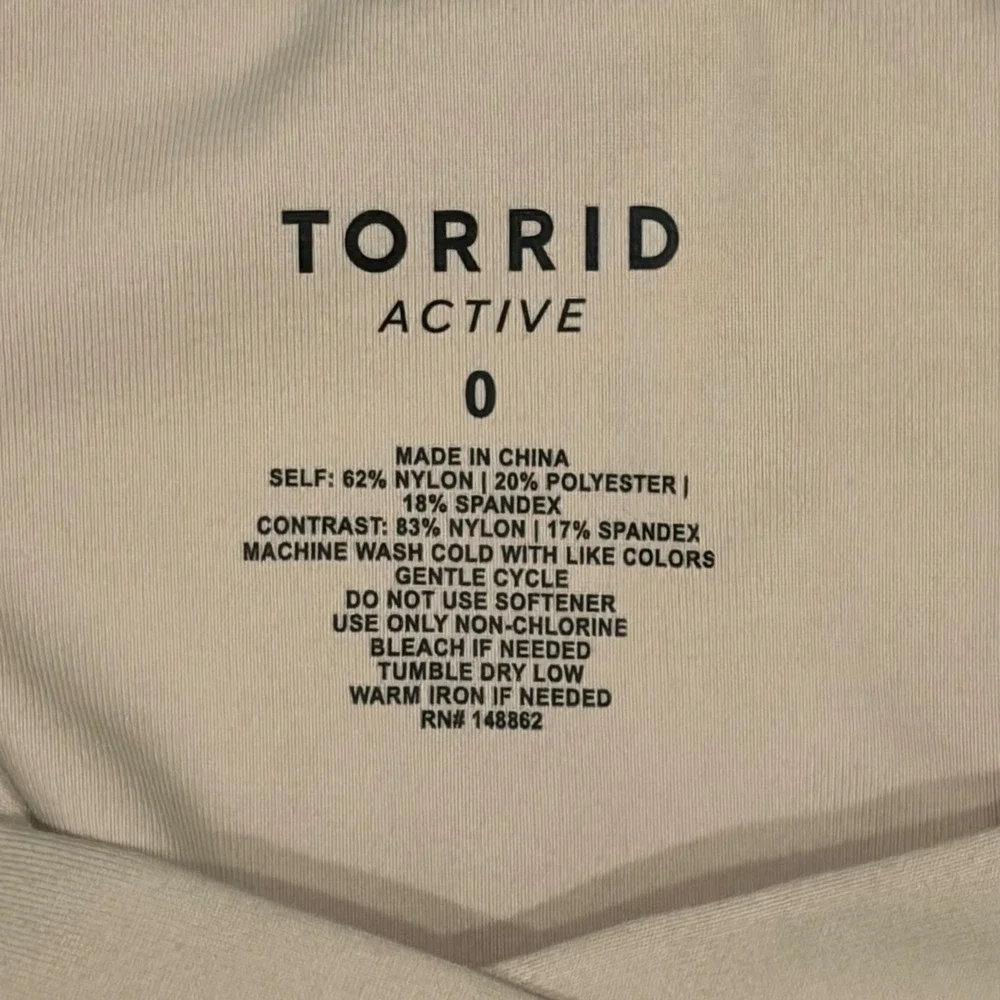 Torrid Active Sports Bra Size 0 L Space Dye Black Peach Racerback Athletic Top